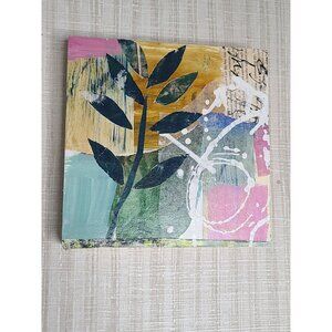 Woodland 2 Original Mixed Media Collage 8" x 8"‎ By Cindy Smith